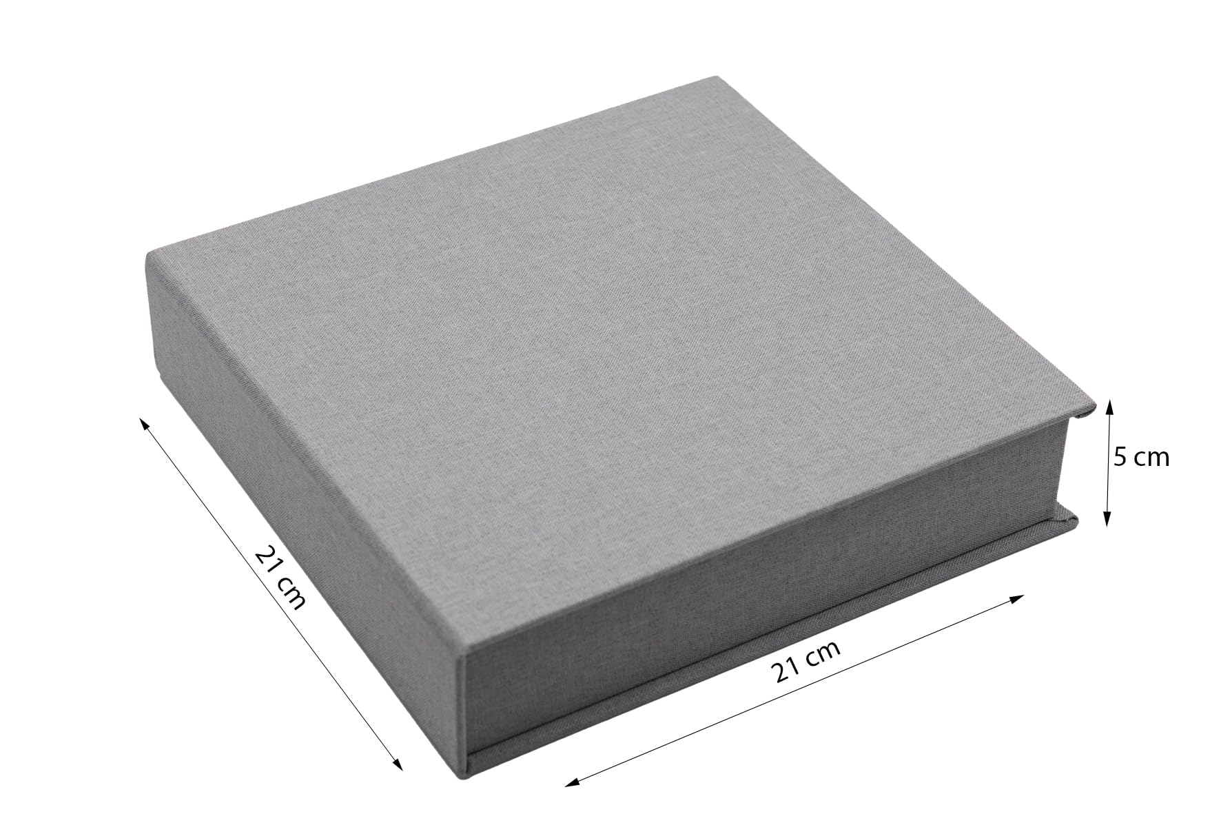 Élégante boîte à photos, avec fente USB, pour clés USB et tirages photo, 13 x 18 cm (sans USB), boîte de rangement, boîte de rangement, boîte à souvenirs, cadeau photo (gris, 21 x 21 x 5 cm)