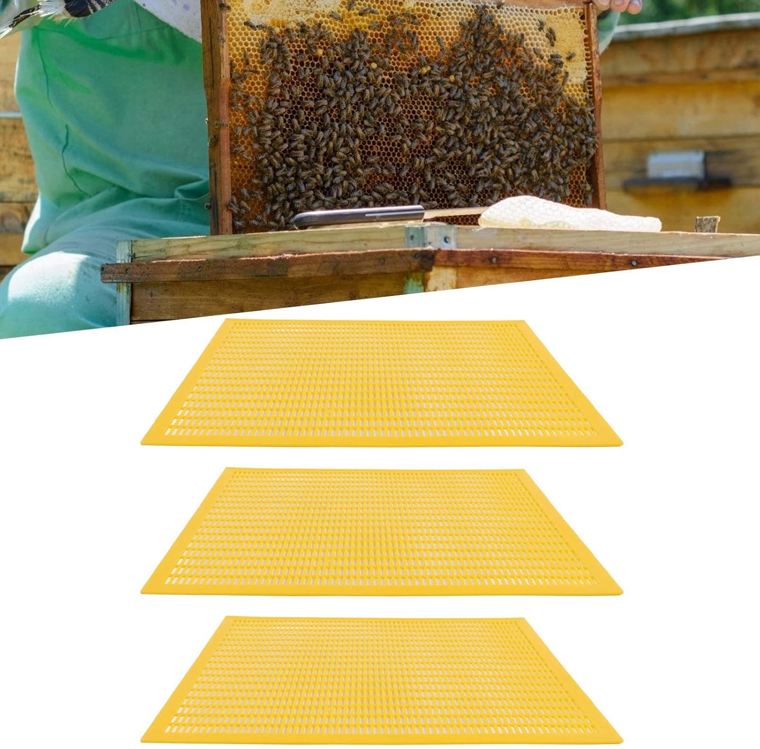 3PCS Plastic Bee Queen Protect Excluder Plastic Beekeeping Queen Excluder Queen Bee Board Separating from Bee for Honey