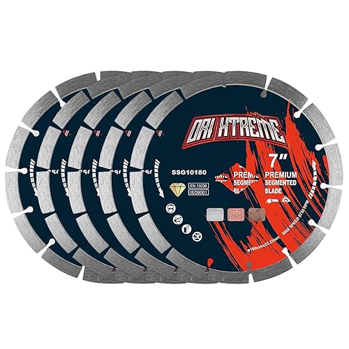 Vista 55 de Hoja de sierra de diamante de 10 pulgadas, 5 piezas, hoja segmentada de uso general para hormigón de corte seco/húmedo, mampostería, ladrillo