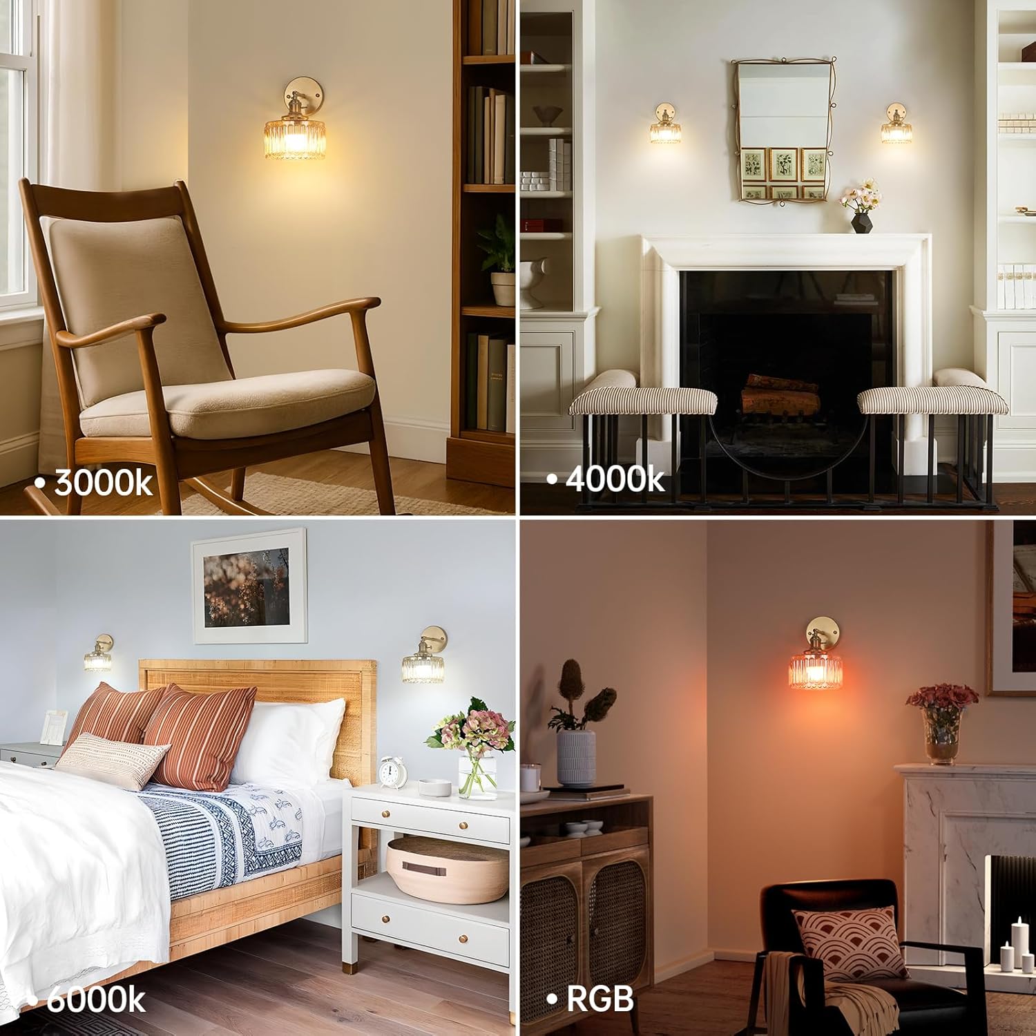 Vintage Battery Operated Wall Sconce with Amber Striped Glass Lampshade 5000 mAh Rechargeable Battery Powered Wall Light with Remote Control for Bedside Bedroom Doorway, Set of 2