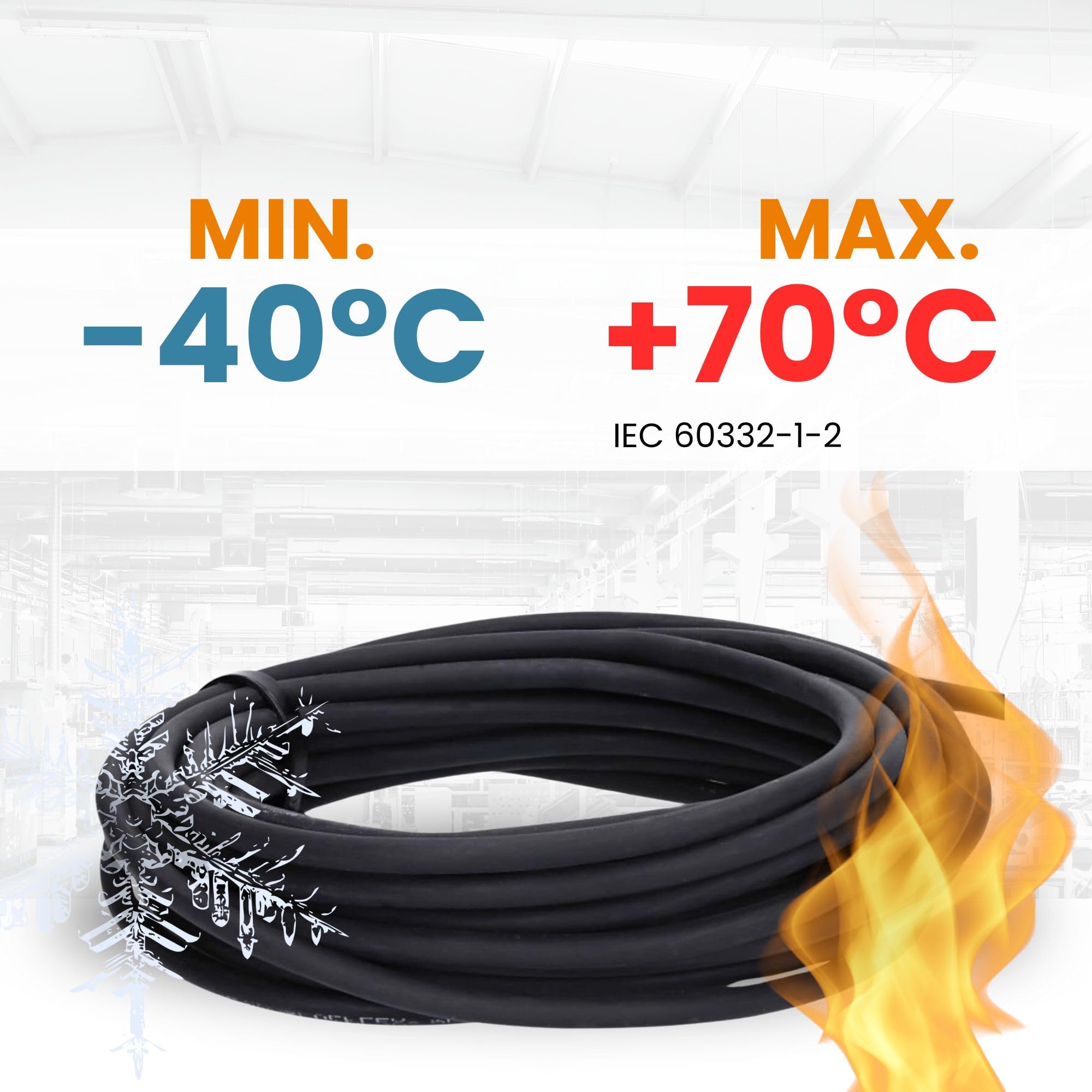 Lapp 10m Cavo di Rete NYY-J 5x2,5 mm2 RE - Cavo di Messa a Terra Nero | Cavo di alimentazione ignifugo e resistente ai raggi UV, ideale per posa fissa in terra, acqua, interno ed esterno.
