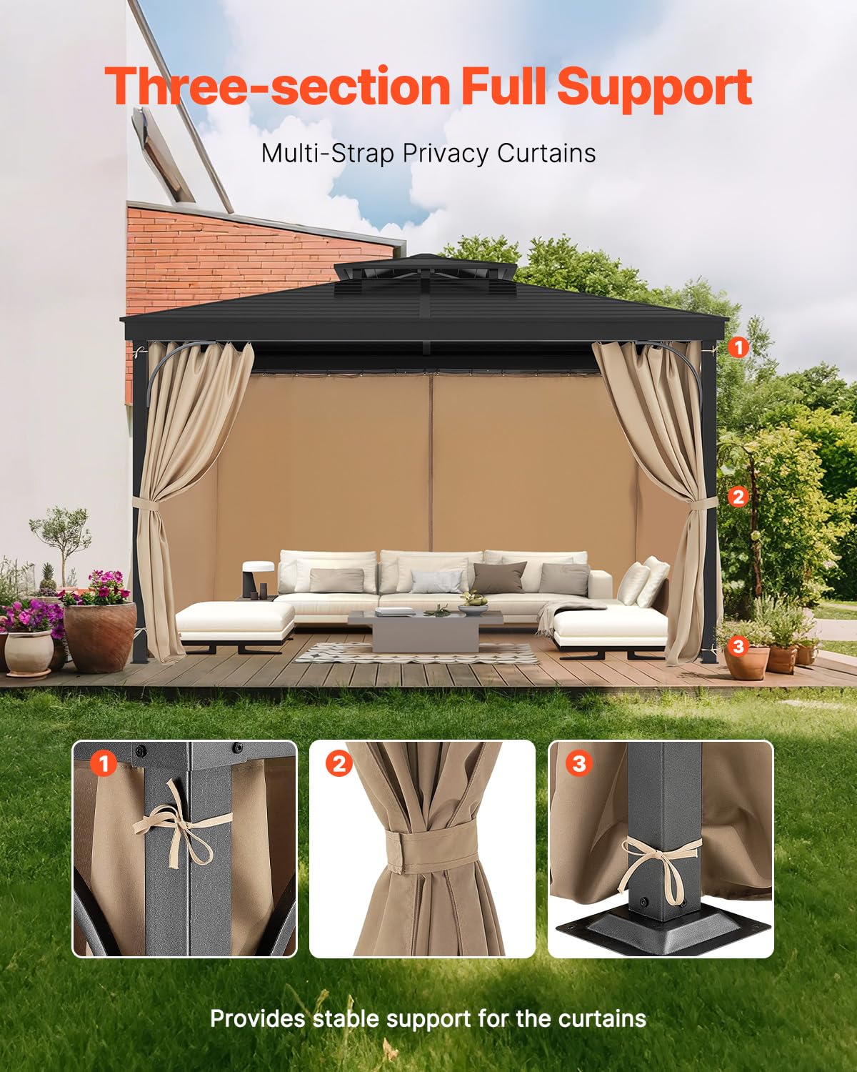 Badwand 3 panelen vouwbaar met een vast zijwand 120x80x140cm