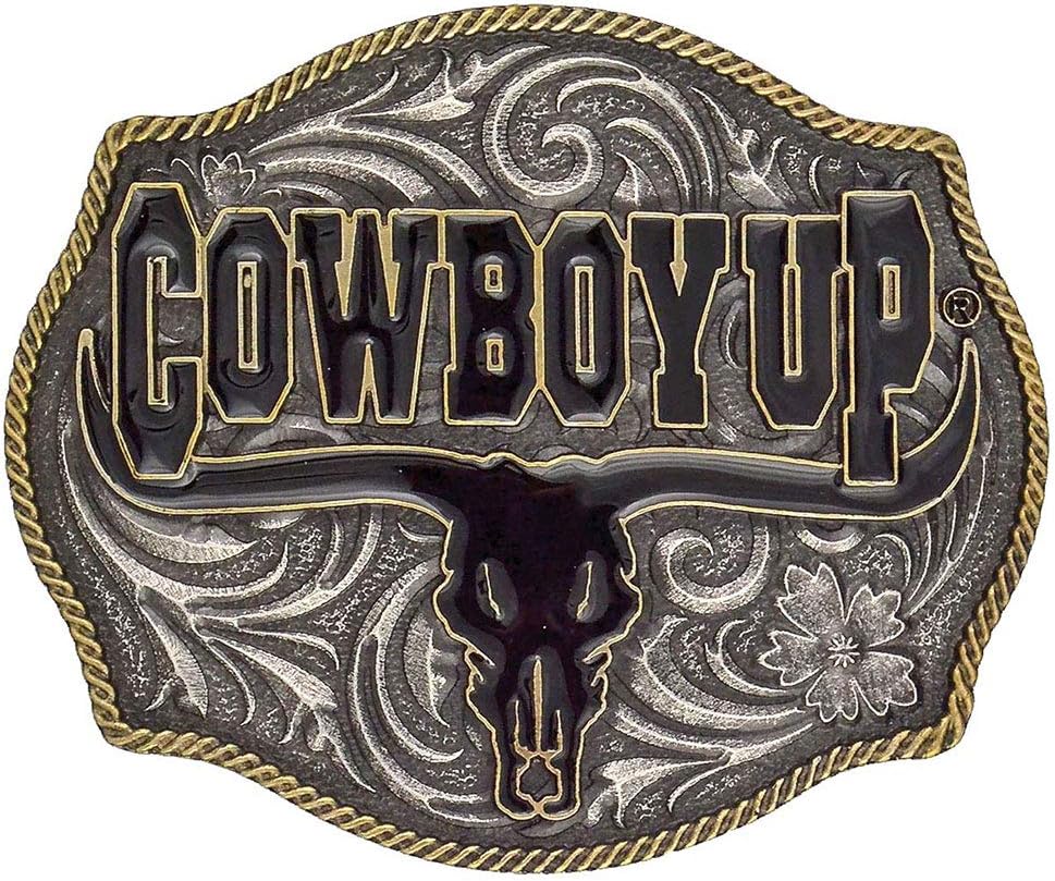 Montana SilversmithsCowboy Up Collection Western Attitude Belt Buckle (Says the Bull - Two-Tone)