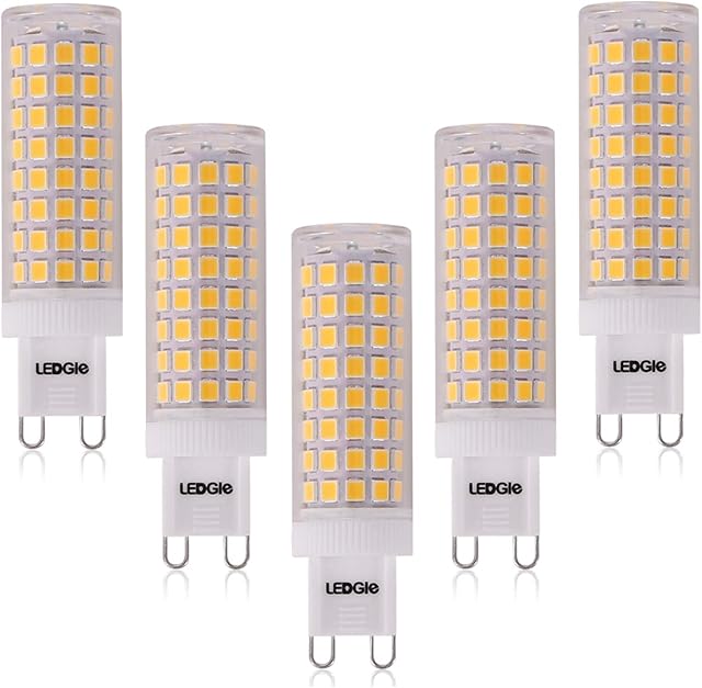 LEDGLE 10W G9 100 LED Light Bulbs Non-dimmable LED Corn Light Bulbs Ceramic Bulbs, No Flicker, Wide Beam Angle, 100W Equivalent Halogen Bulbs, 3000K Warm White Light, 900lm, 5 Pcs