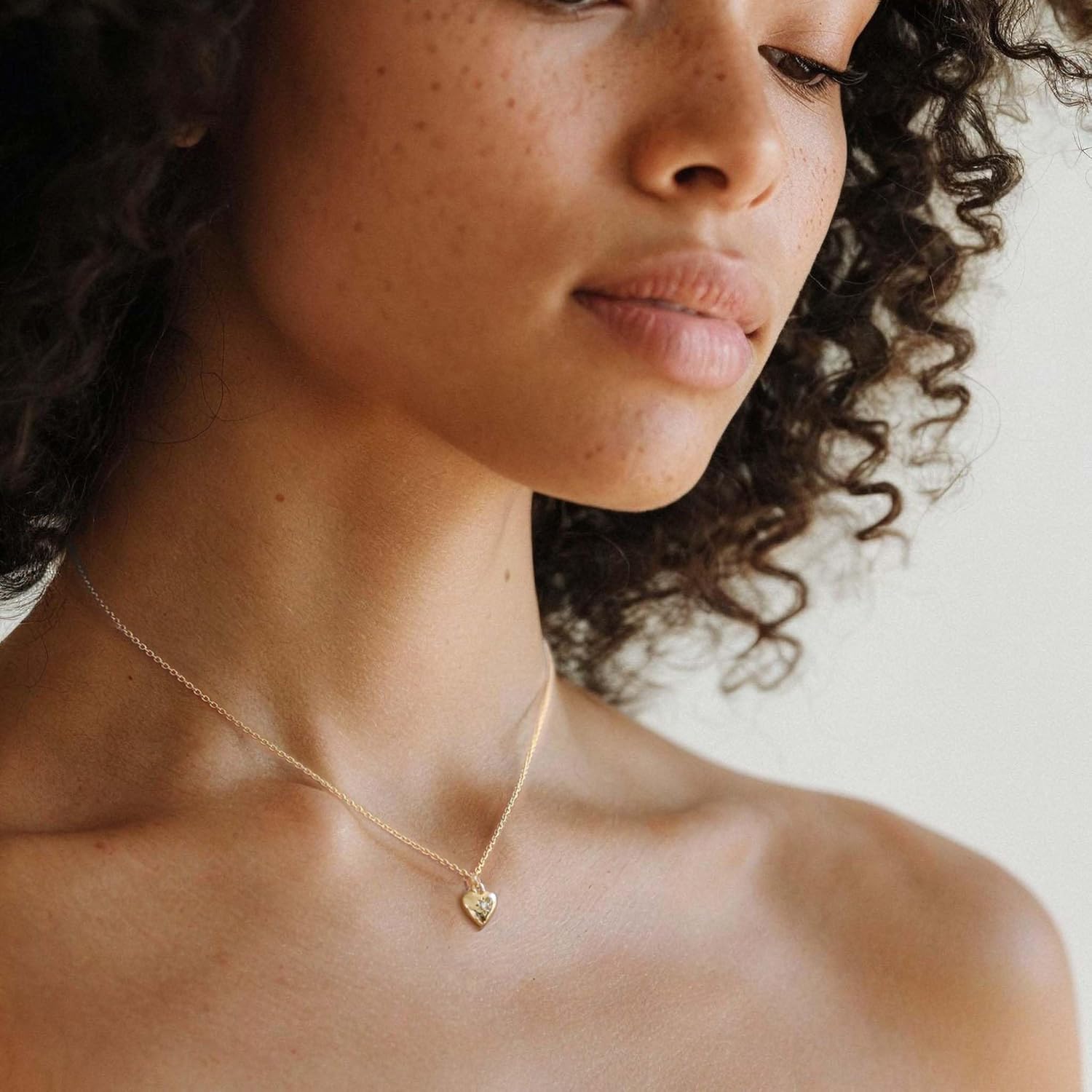 Small Heart Necklace 14K Gold Plated Chunky Heart Necklace Cute Tiny Heart Shape Necklaces Love Heart Pendant Necklaces for Women Jewelry Gifts - Image 7