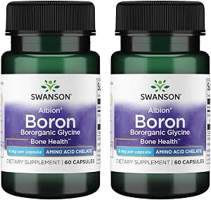 Swanson Boron from Albion, Boroganic Glycine 6 mg, 60 Capsules, 2 Pack