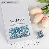 Vista 246 de Beadsland Diamantes de imitación de cristal con parte trasera plana, gemas redondas para arte de uñas y manualidades, pegamento fijo, violeta