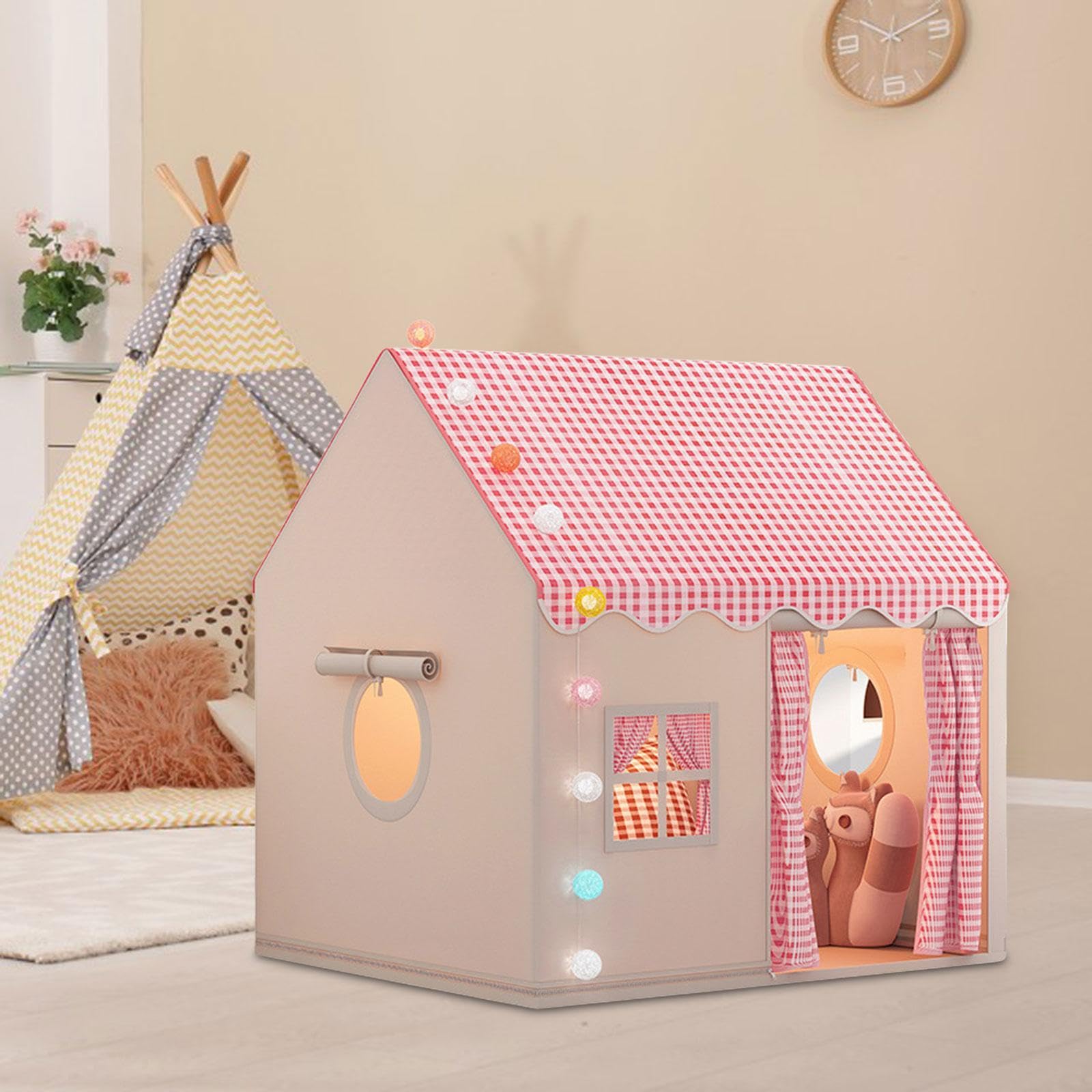 Tenda da gioco per bambini, facile da installare, castello da principessa, struttura robusta, stimola l'immaginazione, gioco di ruolo per bambini, di, Rosso, 120x105x128cm