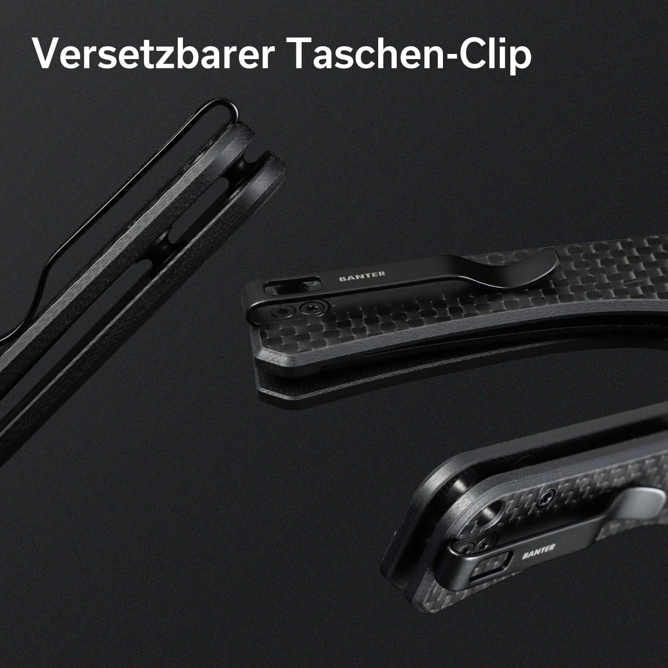 CIVIVI Baby Banter Taschenmesser Klappmesser mit 5,94cm Damastklinge, Kohlefaser- und G-10 Griff, Outdoor-Messer mit Clip C19068S-DS1