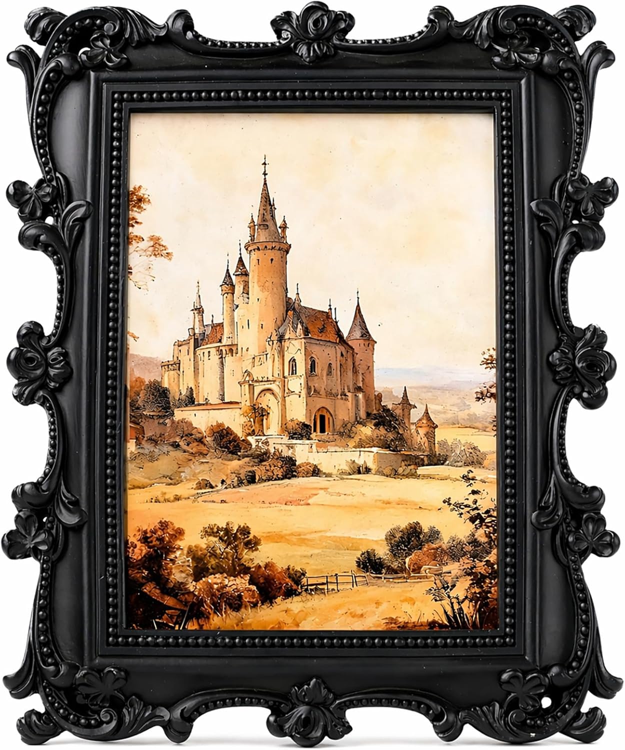 Vintage Picture Frame 8x10 - 8 x10 Matte Black Antique Picture Frame, Elegant Antique Frames 8 X 10 With Glass Front, Fancy Ornate Frame 8 x 10 For Photo Display Tabletop And Wall Mounting,Victorian Poster Frame 8 By 10(Black, 8X10)