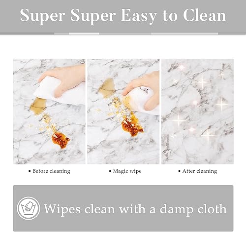 Miniatura 3 de UMINEUX Mantel redondo de vinilo ajustable con bordes elásticos y respaldo de franela, cubierta de mesa redonda impermeable lavable para uso en