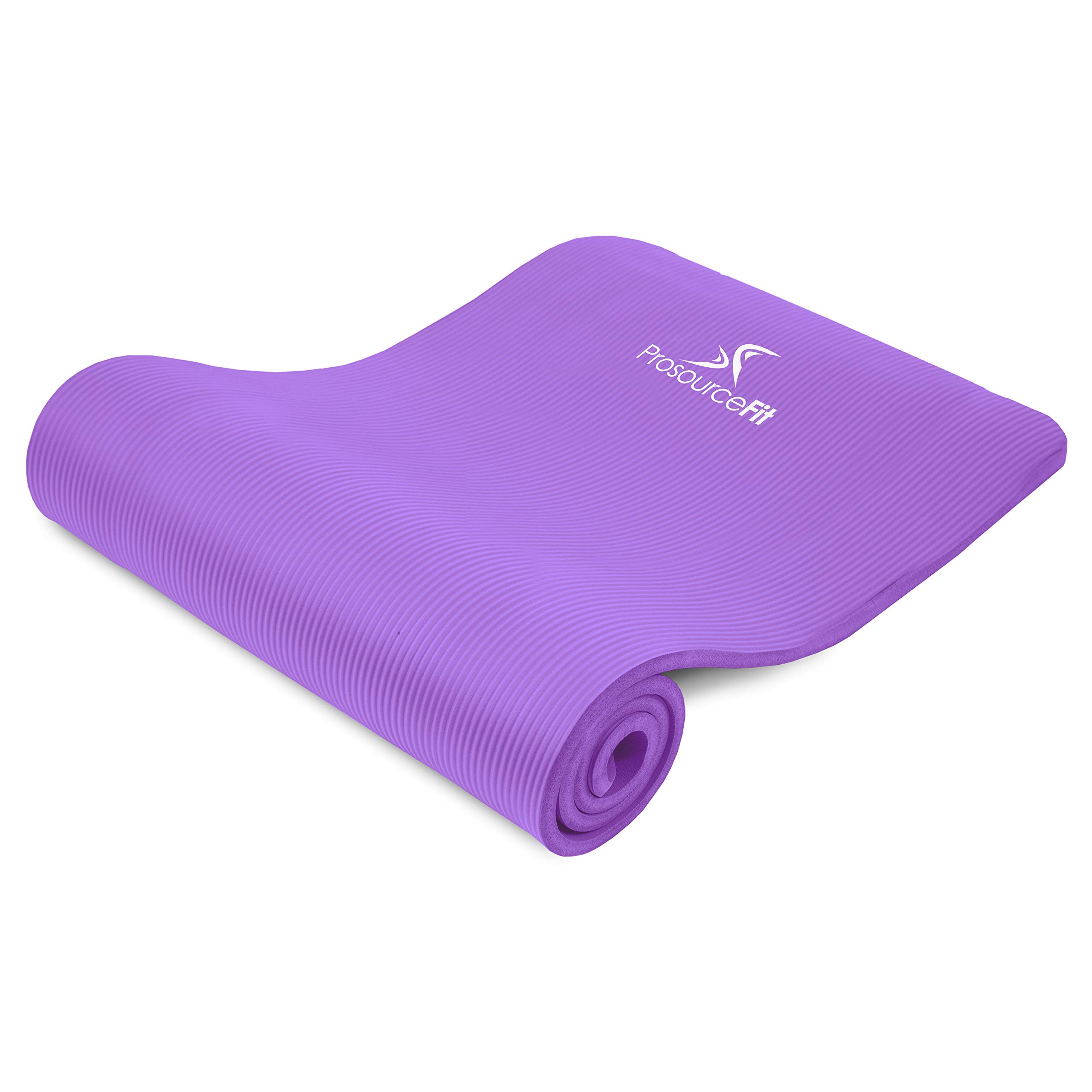 ProsourceFitExtra Thick Yoga and Pilates Mat ½” (13mm) or 1" (25mm), 71-inch Long High Density Exercise Mat with Comfort Foam and Carrying Strap