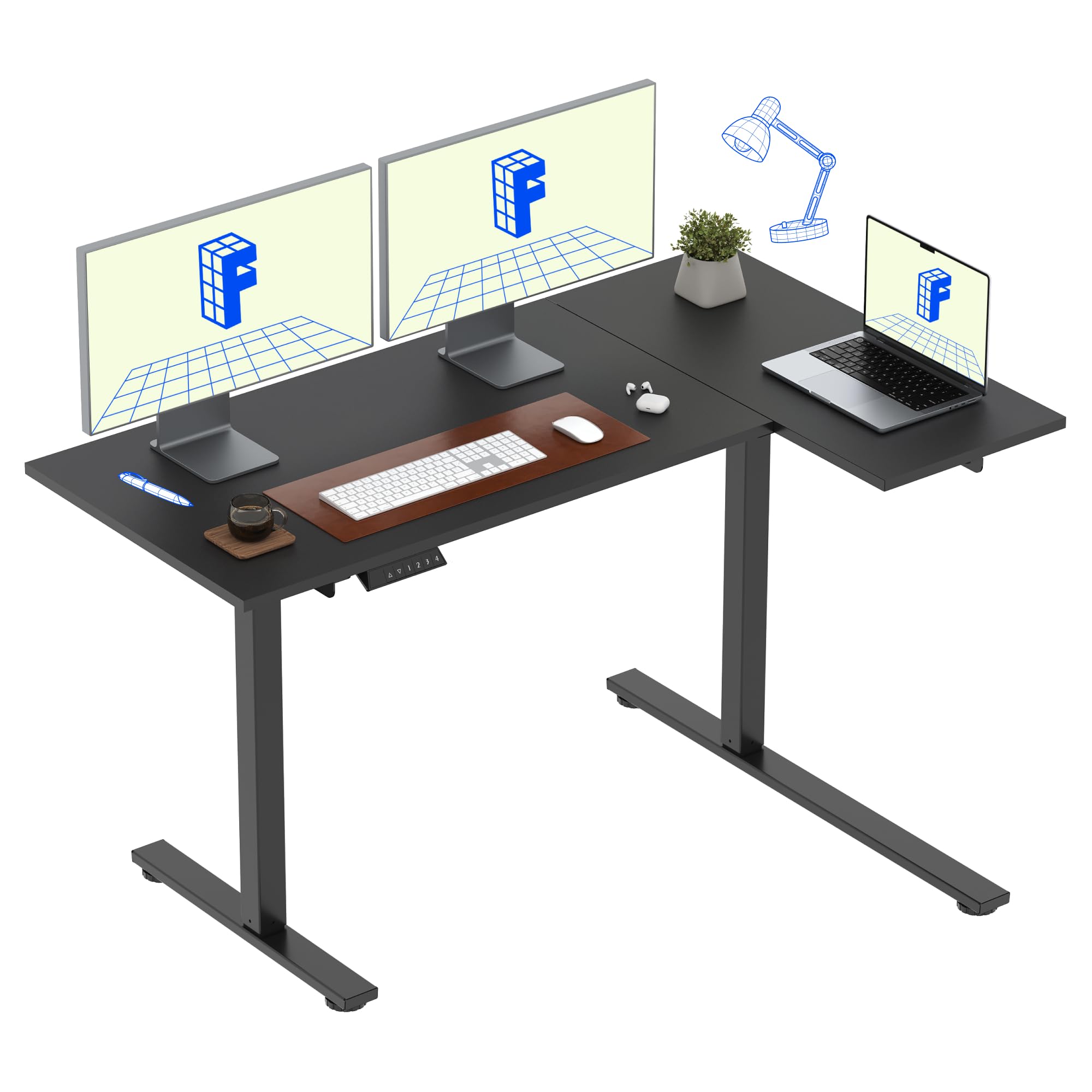 Amazon | FLEXISPOT 昇降式デスク 電動 EF1 L字デスク パソコンデスク