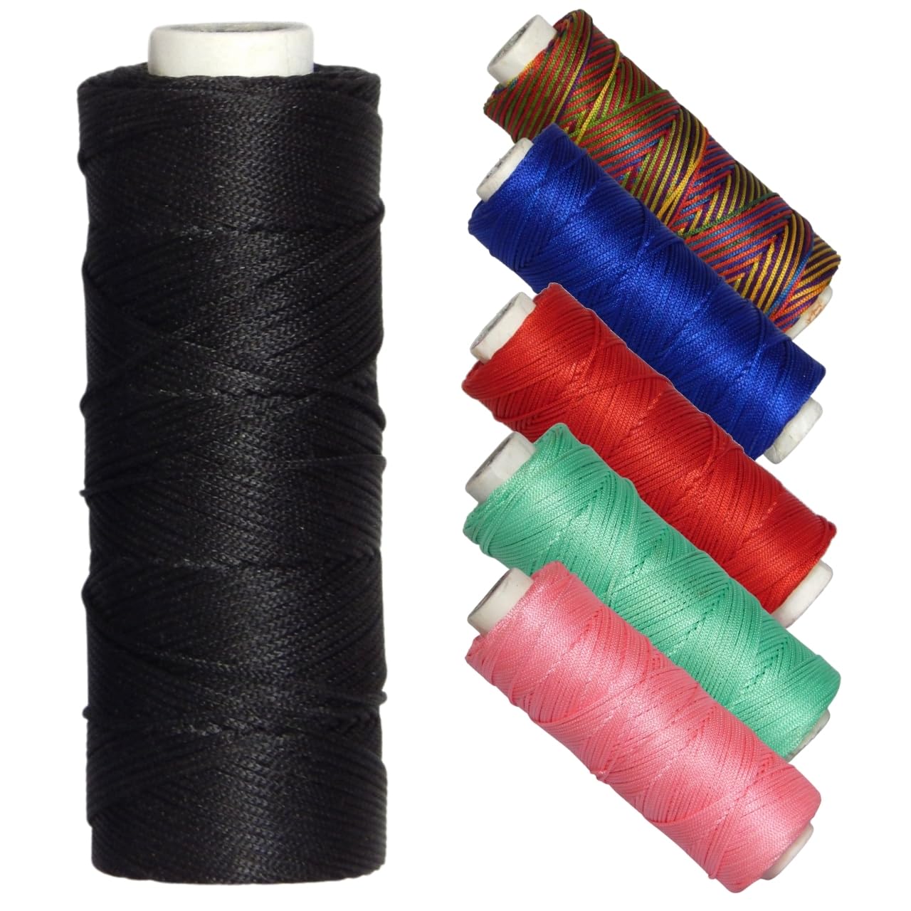 1mm, 100 Meters, Nylon Color Cord (Purse Thread) | Braided Cotton PP Knot Beading Cord Rope | Thread Material for Jewelry Making, DIY Craft Hanging Projects, (Pack of 1, Black, CORD005)