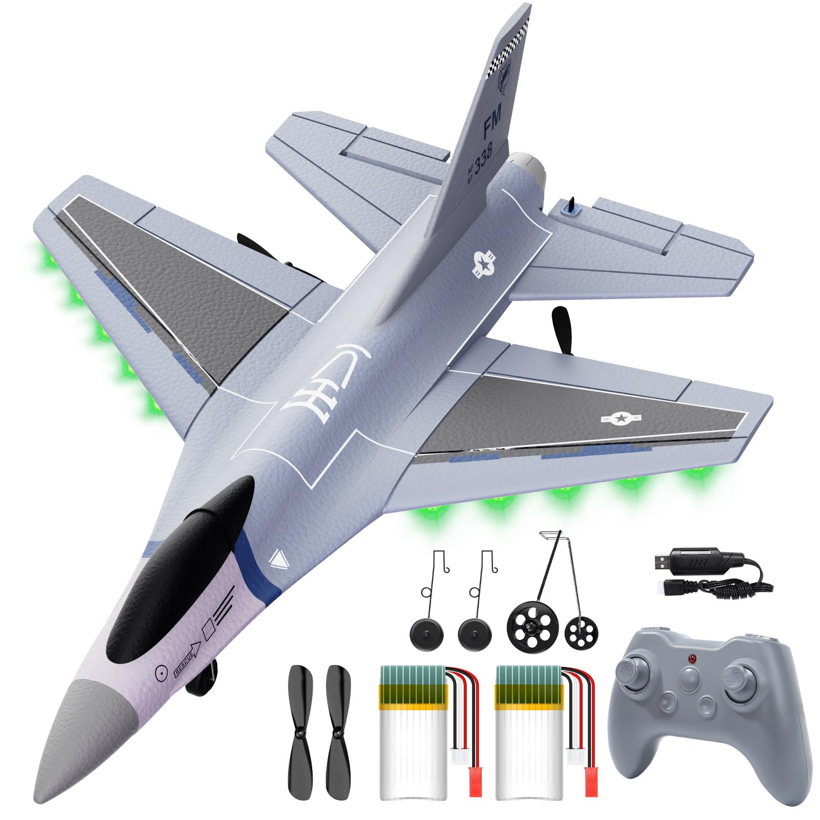 DEERCF16 Fighting Falcon RC Plane,3CH Remote Control Airplane Fighter Toys,2.4GHz 6-axis Gyro Stabilizer RTF Glider Aircraft Plane with 2 Batteries,Easy to Fly for Beginners Kids AdultsGlobal Recycled StandardGlobal Recycled StandardGlobal Recycled Standard