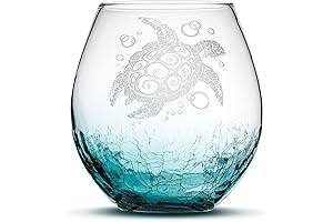 Integrity Bottles Embossed Tribal Sea Turtle Stemless Wine Glass