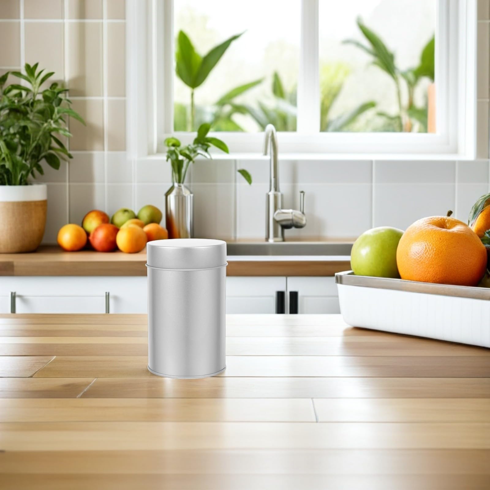 INOOMP 6 Latas de Té de Hojalata con Doble Tapa Hermética, Diseño Portátil y Redondo, Recipientes para Almacenar Alimentos Pequeños y Dulces en Cocina o Viajes