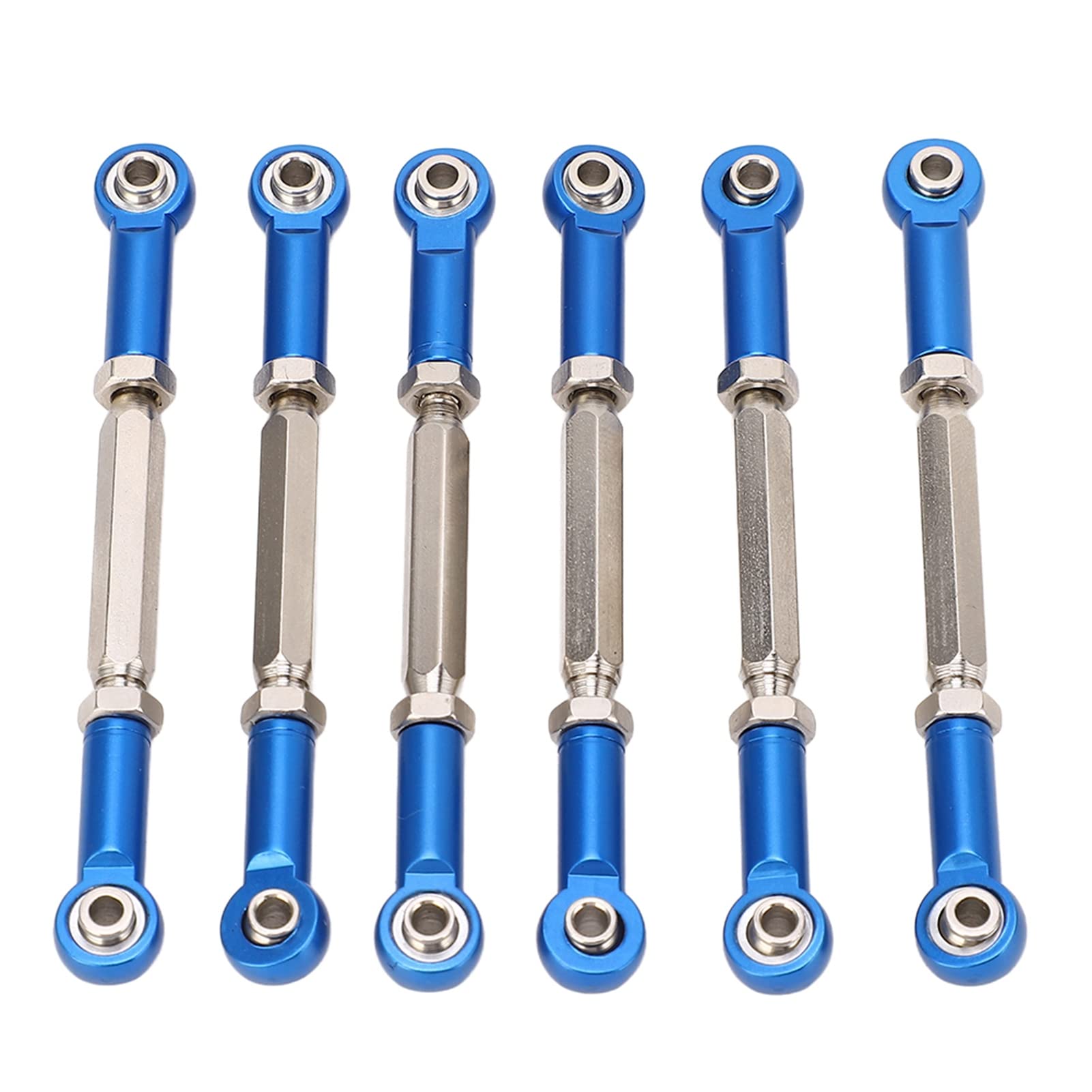 6Pcs RC Car Push Rod, 88mm Aluminum Alloy Adjustable Turnbuckle Rod Linkage Upgrade Part for RC Car (Blue) Dilwe Push Rod