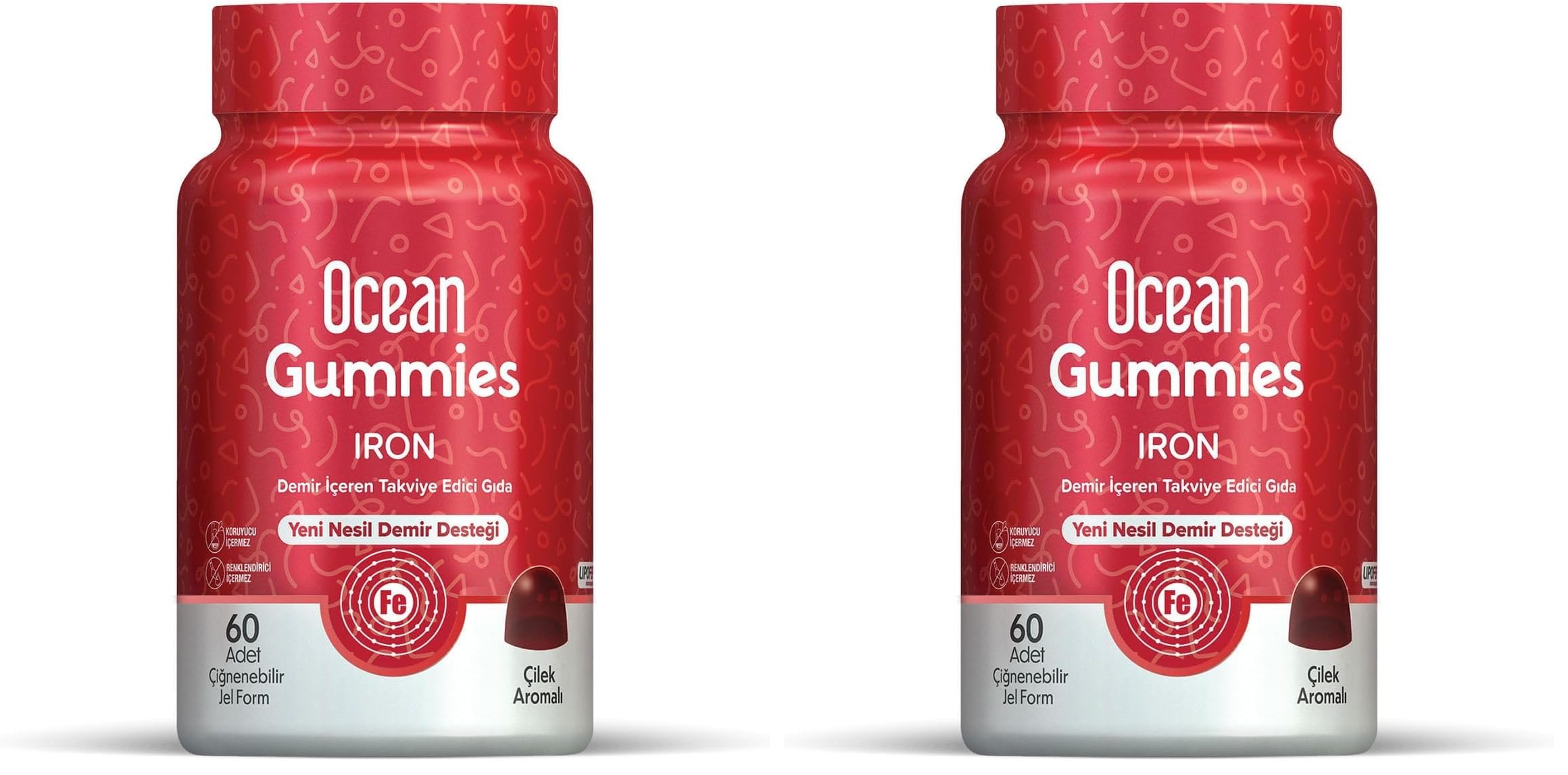 Ocean Gummies Iron, Çiğnenebilir Jel Form (2 paketi)