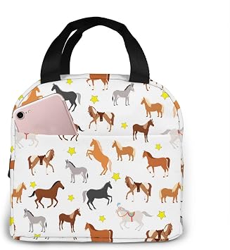 Lunch Bags Lunch Box For Women & Men Adult Insulated Lunch Bag Horse Pattern Lunch Box Mens Womens Lunch Bags For Work Cooler Tote Lunch Boxes Keep Fresh and Warm
