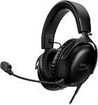 HyperX Cloud III – Casque de jeu filaire, PC, PS5, Xbox Series X|S, pilotes inclinés de 53 mm, audio spatial DTS, mousse à mémoire, cadre durable, microphone ultra-clair de 10 mm, USB-C, USB-A, 3,5 mm – Noir