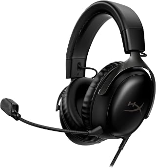Headset Gamer HyperX Cloud III – Compatível com PC, PS5, Xbox Series X|S, Drivers Angulados de 53mm, Áudio DTS, Microfone de 10 mm, USB-C, USB-A, Fio