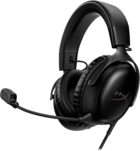 HyperX Cloud III Wired Gaming Headset, PC, PS5, Xbox Series X|S, Angled 53mm Drivers, Spatial Audio, Memory Foam, Durable Frame, Ultra-Clear 10mm Mic, USB-C, USB-A, 3.5mm Black