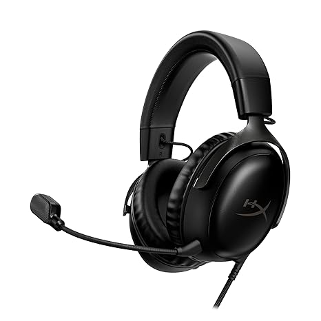 HyperX Cloud III Over Ear Wired Gaming Headset, PC, PS5, Xbox Series X|S, Angled 53Mm Drivers, DTS, Memory Foam, Durable Frame, Ultra-Clear 10Mm Mic, USB-C, USB-A, 3.5Mm Black (727A8AA)