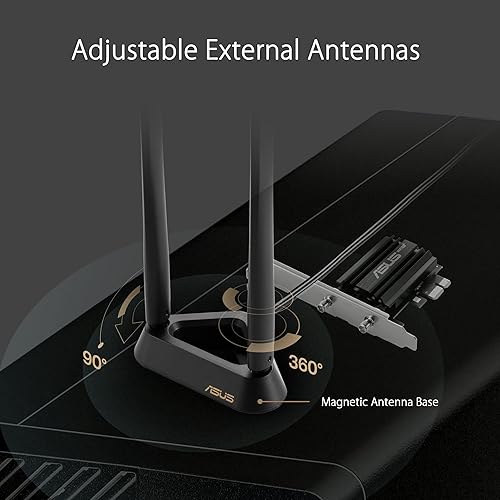 Vista 14 de Asus AX3000 (Pce-AX58BT) Adaptador inalámbrico PCIe de banda dual WiFi 6 de última generación con Bluetooth 5.0 - Ofdma, 2x2 MU-Mimo y Wpa3