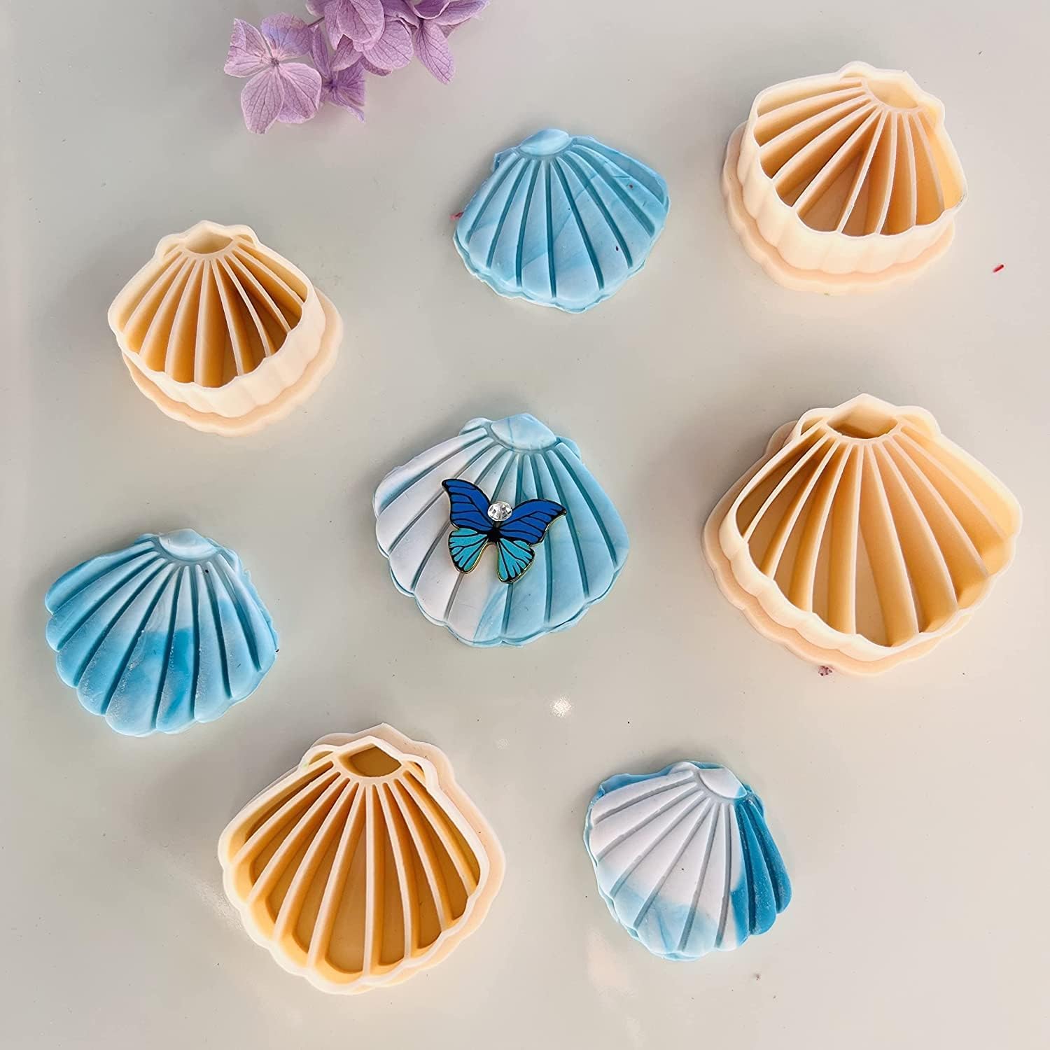Scallop Shell Clay Cutters, Polymer Clay Tools, Jewellery Tools, Earring Making, Seashell Molds for Sculpture, 3D Modeling, Cake Decorating, Party Favours, Colour May Vary-image-9