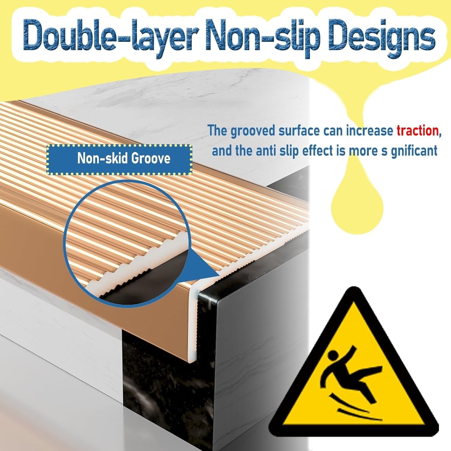 Tira de borde de aleación de aluminio en forma de L para puerta y escalera, barra de umbral antideslizante para protección de escalones, 140 cm, protector de borde de banda de rodadura con acabado
