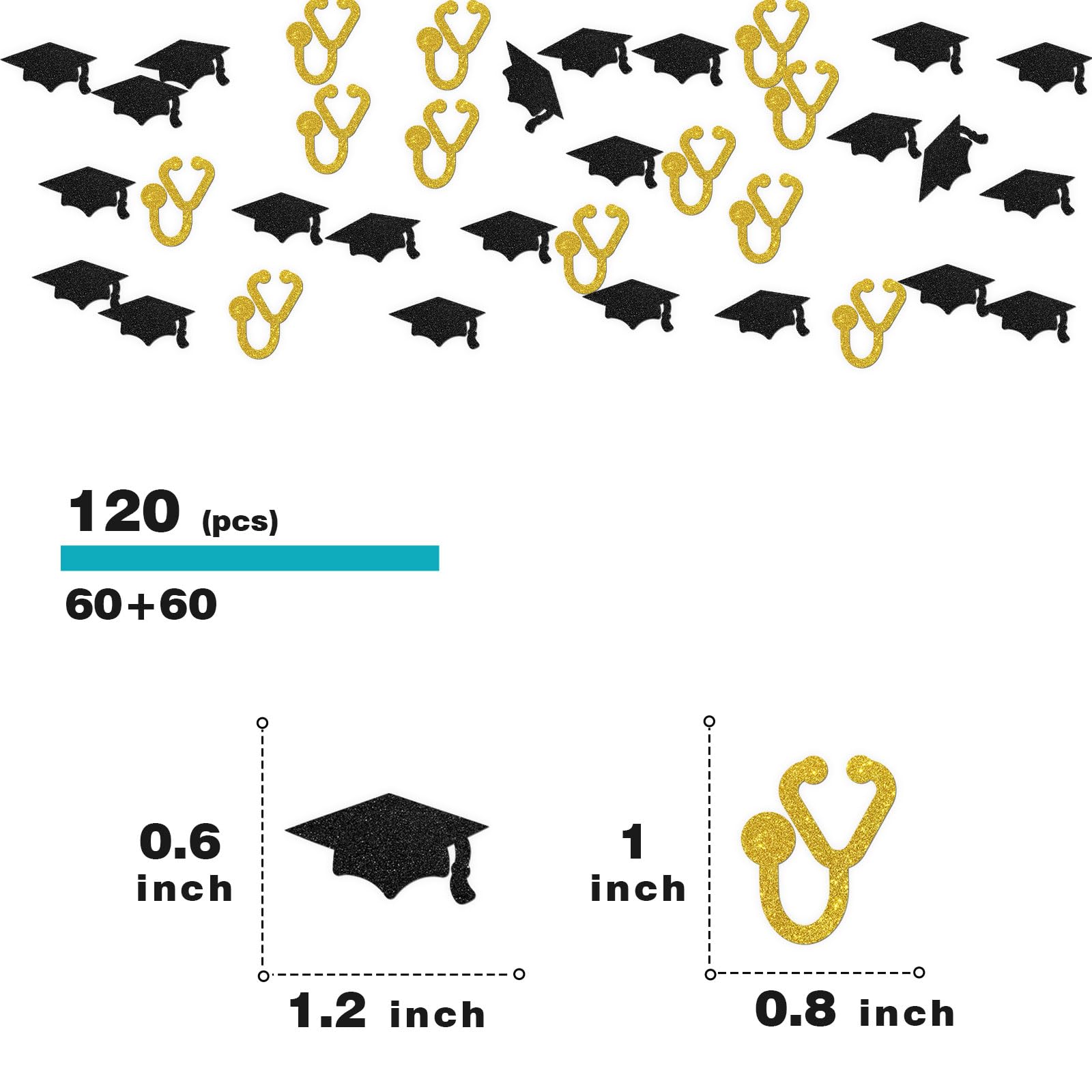 120pcs Stethoscope Confetti Congrats Doctor Grad Sign Nurse Graduation Party Table Decorations Nursing/Medical School 2025 Graduation Party Scatters