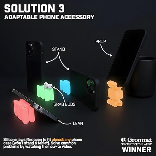 Miniatura 11 de CordBrick - Paquete de 4 soportes con peso para cables, para mesita de noche, gestión de cables, accesorio para teléfono, para adultos, multiusos,