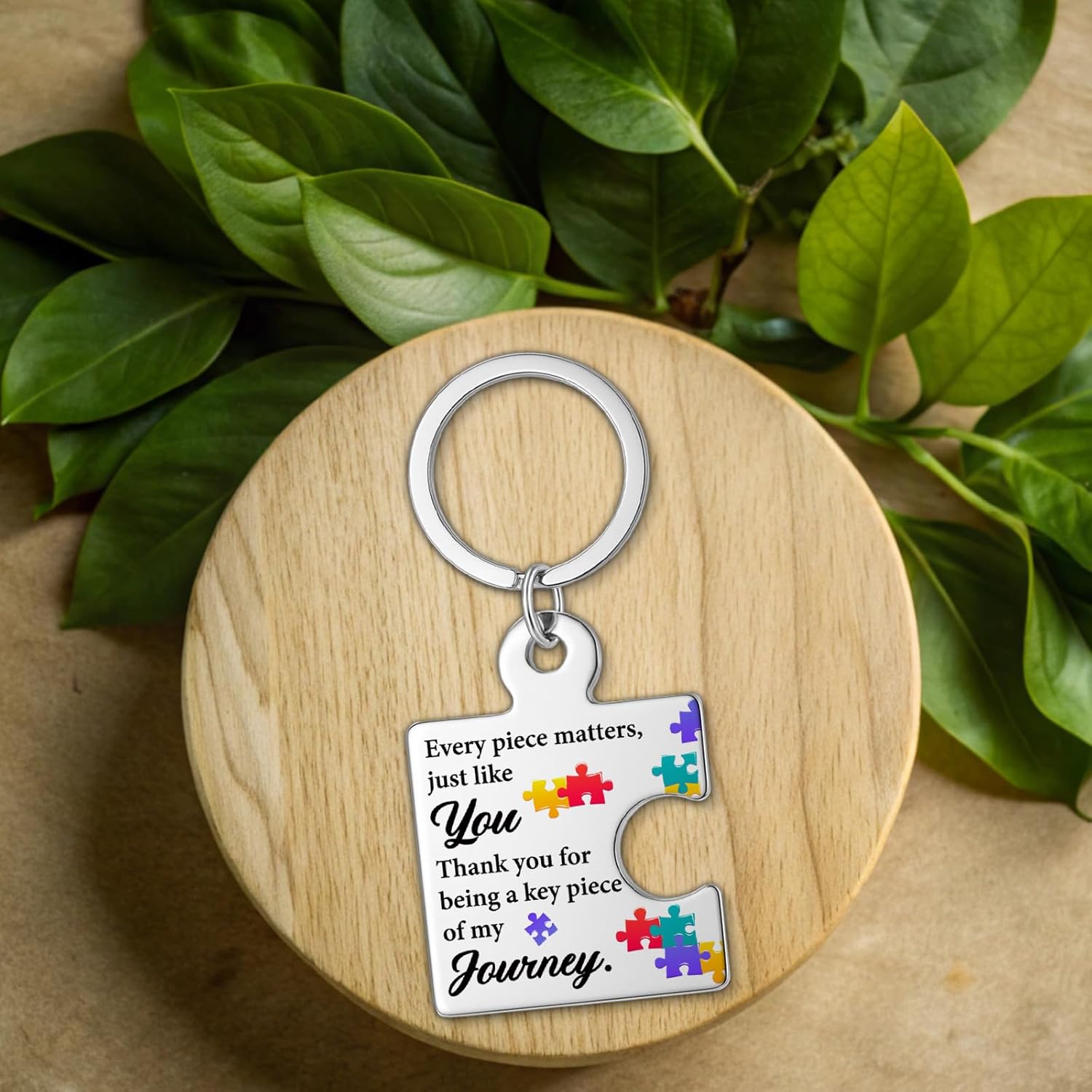 Thank You Appreciation Gifts for Coworkers Employee Staff Teachers Nurse Volunteer Teens, Friendship Gifts for Best Friends, Every Piece Matters Metal Puzzle Piece Keychains - Image 4