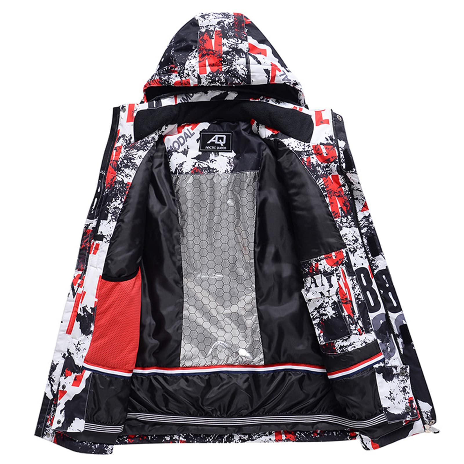 ALSOGO Combinaison de ski pour homme - 2 pièces - Colonne d'eau : 10 000 mm - Respirante - Coupe-vent - Avec capuche amovible - Pour le ski, le snowboard