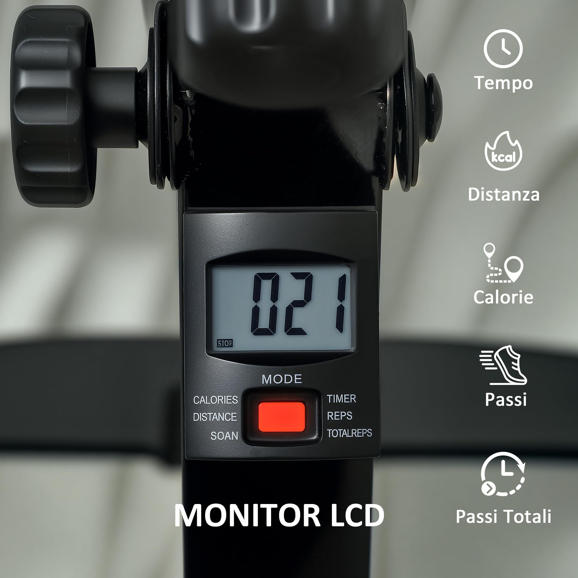 SPORTNOW Pedaliera Riabilitazione Pieghevole per Gambe e Braccia, Cyclette Riabilitativa per Anziani con Schermo LCD, Pedali Massaggianti, Altezza Manubrio Regolabile, Nero