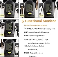 Vista 3 de Hausse Portable Leg Exerciser, Pedal Exerciser for Legs and Arms, Black Under Desk Mini Exercise Peddler Sitting for Seniors, Pedals Exerciser with