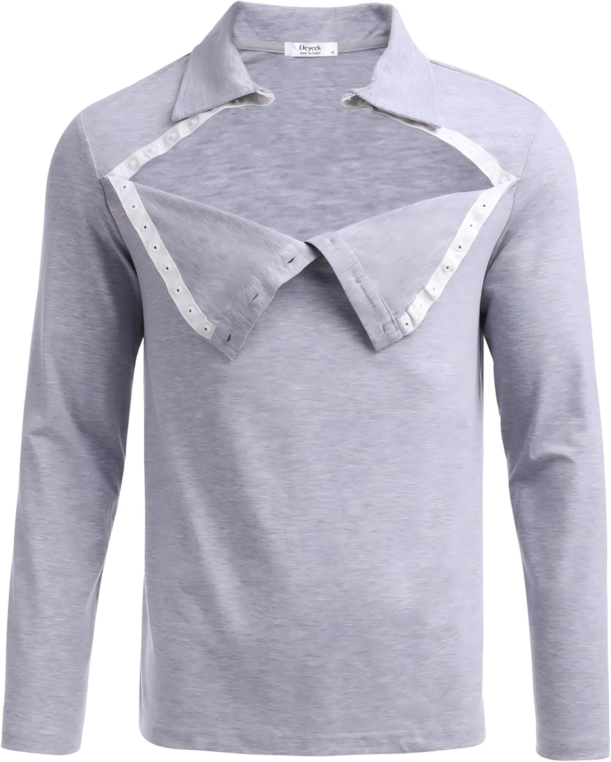 Deyeek Unisex Chemo Shirts for Port Access Post Shoulder Surgery Recovery Shirt Long Sleeve Tear Away Adaptive Chemo Clothing - Image 5