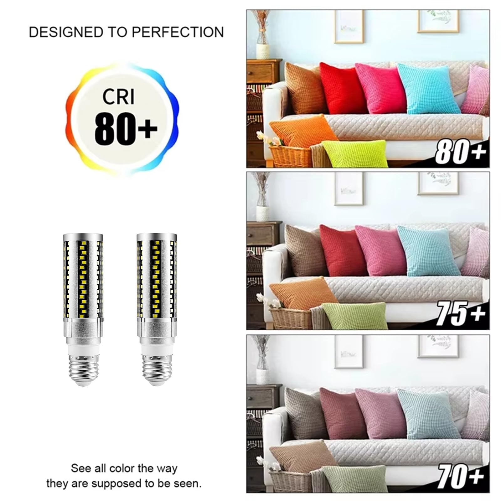 Confezione da 2 Lampadine LED a Forma di Mais, Attacco E27 da 15/20 W, Lampade Equivalenti a 150 Watt, per Illuminazione di Aree Commerciali Garage Magazzini e Strade(E27-20W,Warm)