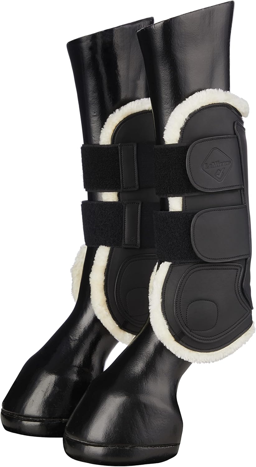 LeMieux Capella Comfort Horse Tendon Boots - Protective Gear and Training Equipment - Equine Boots, Wraps & Accessories - Tendon Protection and Support (Black/Size 2)