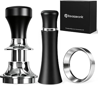 Reoszeank 51mm Espresso Accessories Kit, 30lb Spring Loaded Calibrated Tamper, Aluminum WDT Tool and Stainless Steel Dosing Funnel Set Fits Delonghi CASABREWS and atatix 51 mm Espresso Coffee Machines