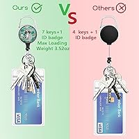 Vista 101 de Giancomics Black ID Badge Holder with Lanyard, Lanyards for ID Badges with Badge Reel Retractable Heavy Duty, Lanyard with ID Holder Keychain Clip