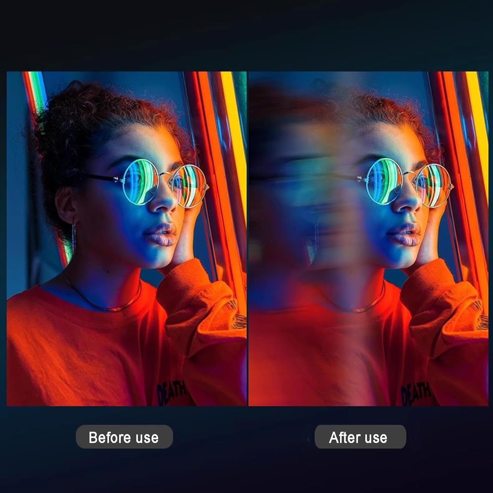 Filtro obiettivo fotocamera portatile, filtro effetto sfocatura movimento, 150 mm HD prisma in vetro ottico per riprese video DSLR fotografia effetti speciali accessori strumenti