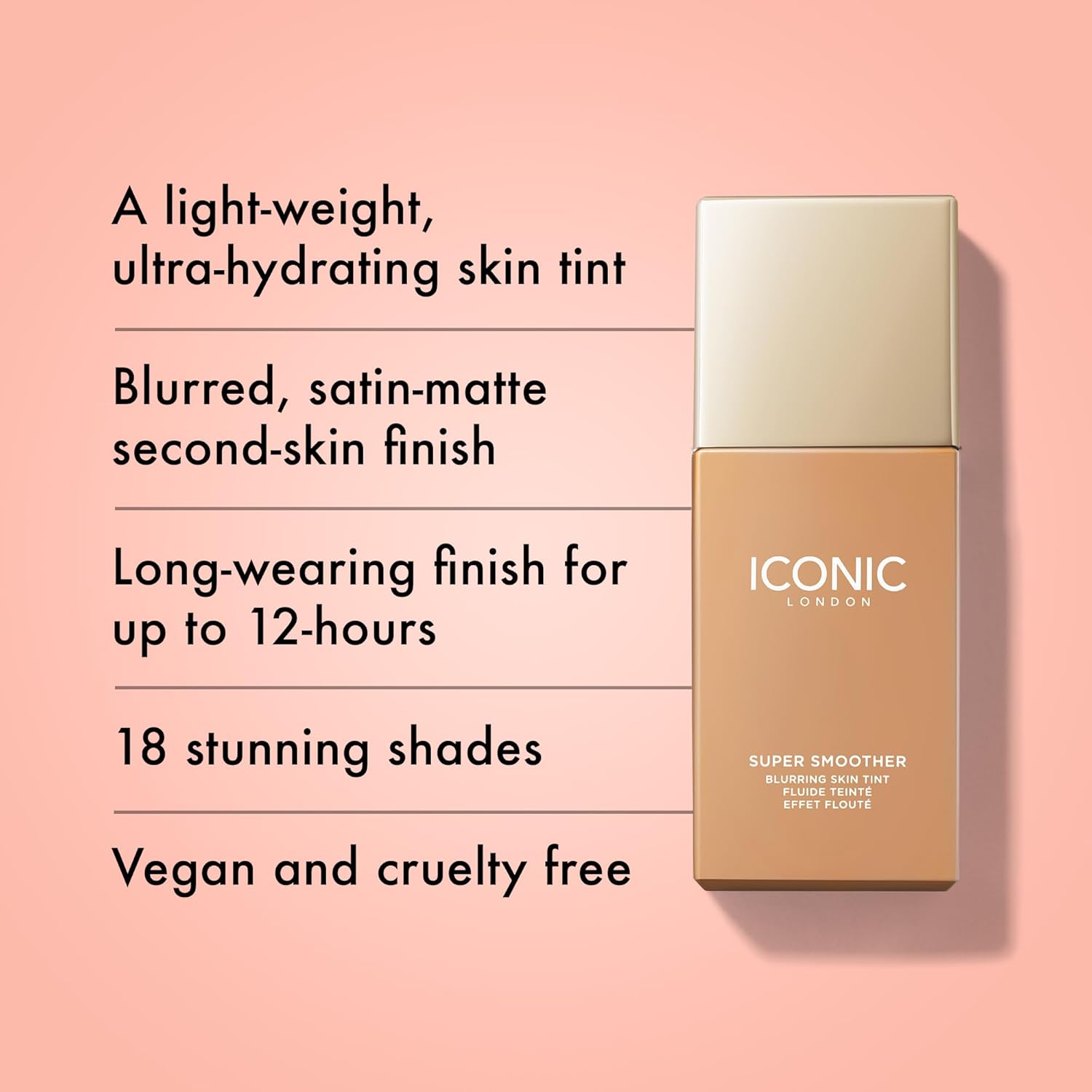 ICONIC LONDON Super Smoother Blurring Skin Tint | Light to Medium Coverage, Hydrating, Ultra-Lightweight Tinted Moisturizer, Cruelty-Free, Vegan Makeup - Image 2