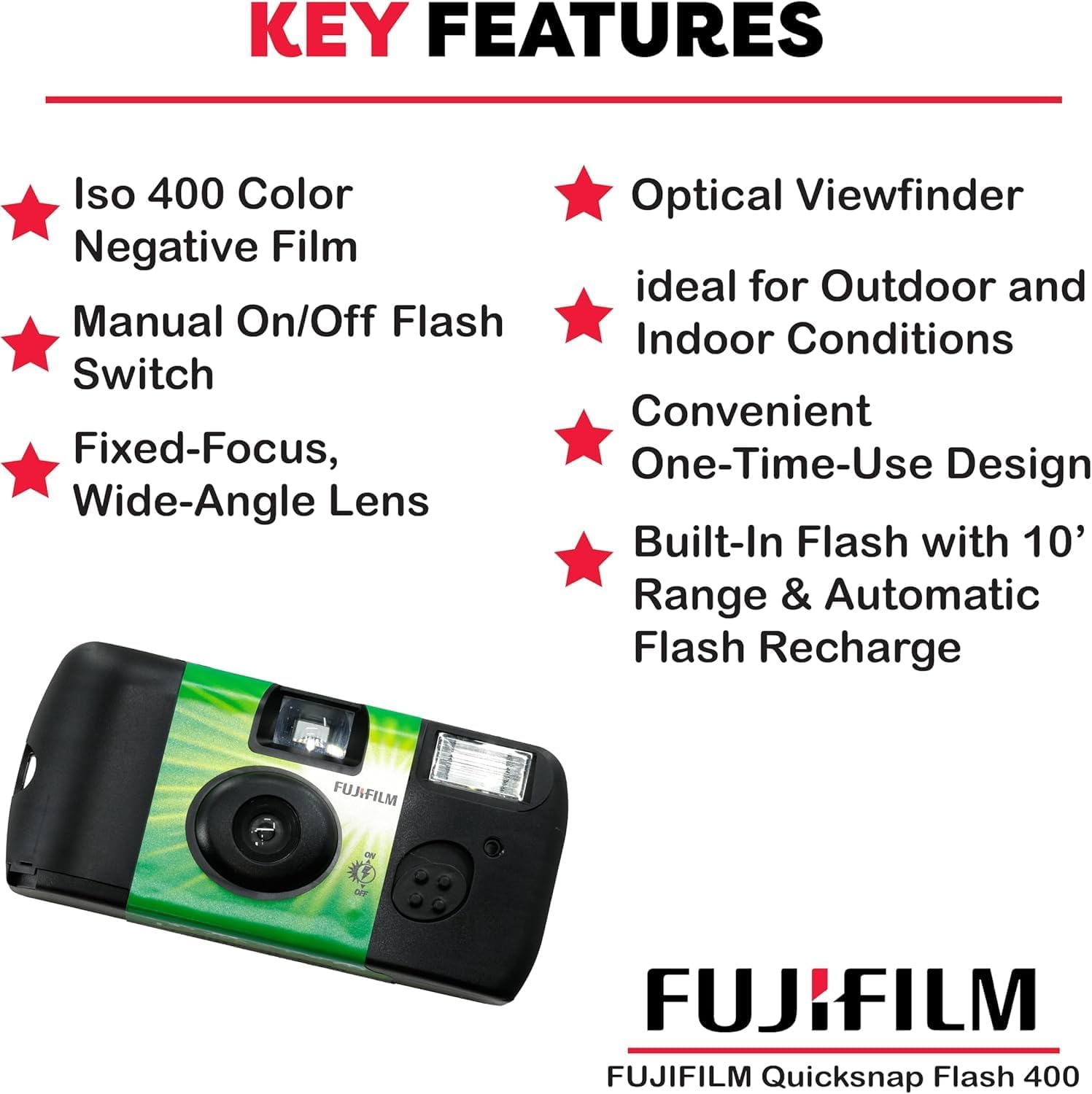 Fujifilm QuickSnap Flash 400 One-Time-Use Camera with Cap Keeper... (2 Camera (Quicksnap)) image 3