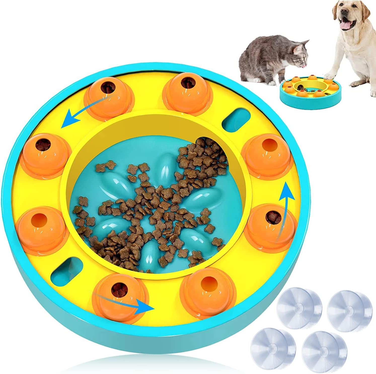 Dog Puzzle Toys, 2022 Upgrade Cat/Dog Enrichment Toys w/ Suction Cup for IQ Training and Brain Stimulation, Interactive Mentally…