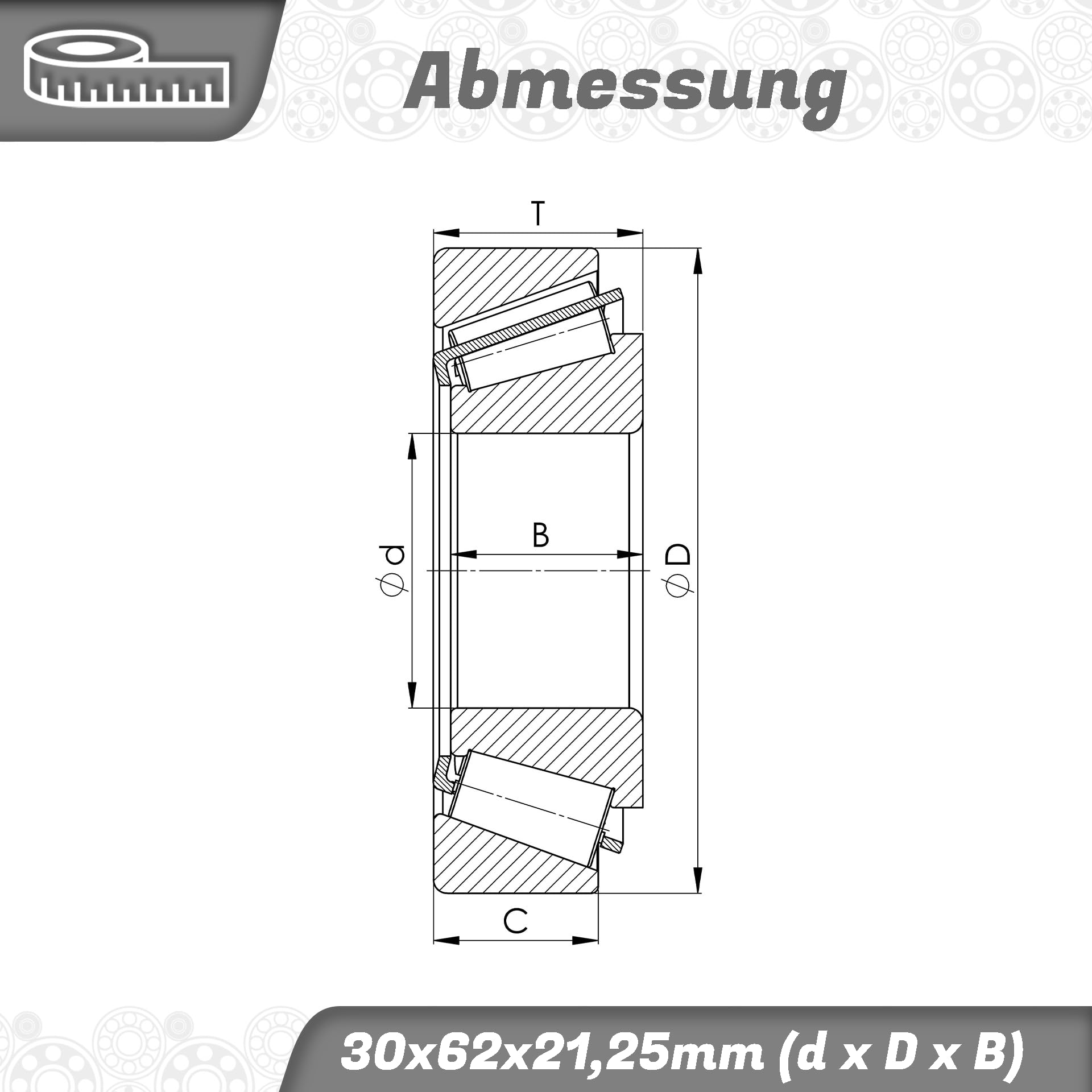 32206 30x62x21.5mm Timken Tapered Roller Bearing
