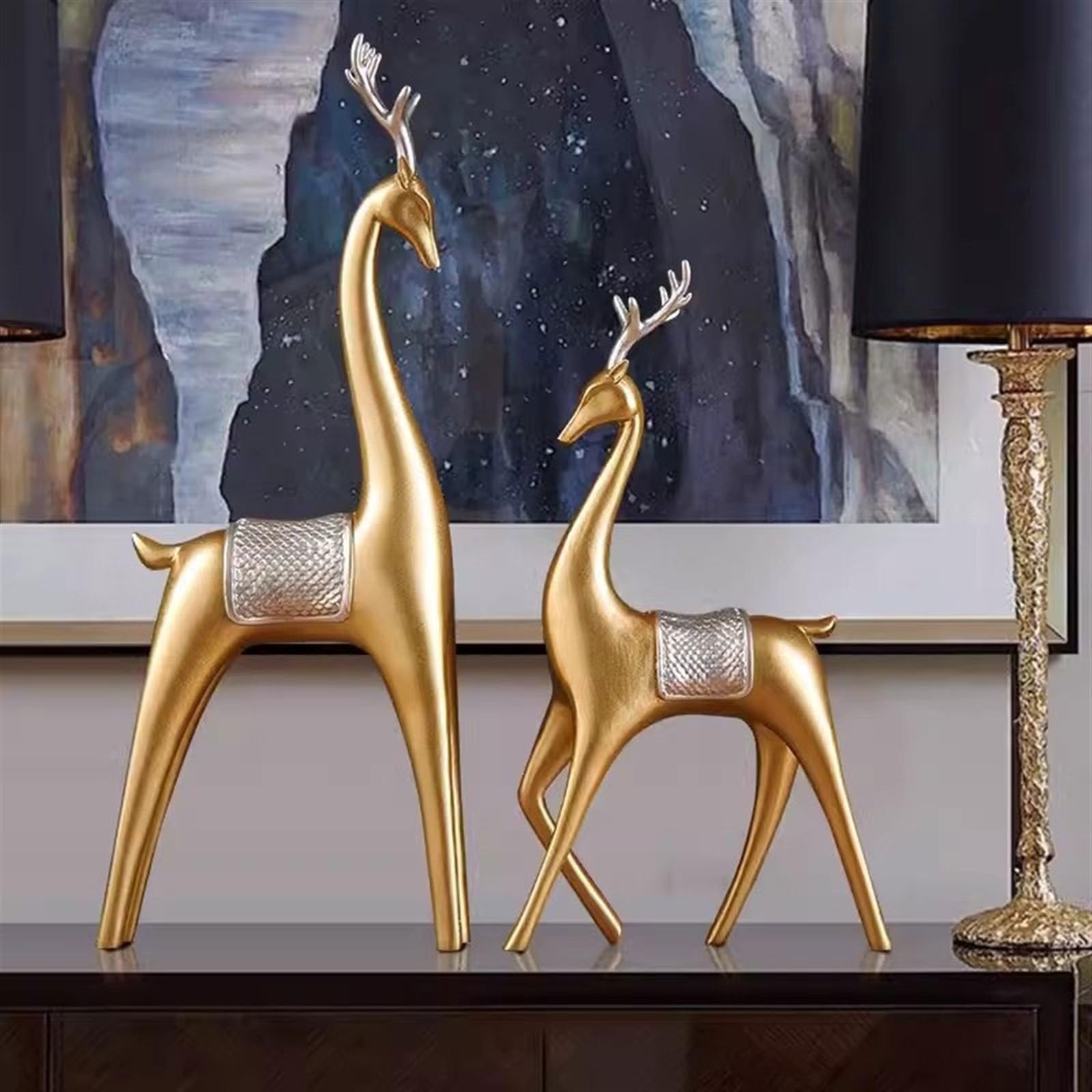 Statua decorativa di lusso fortunato cervo ornamento, triangolo d'ingresso, decorazione armadio, soggiorno, accessori per la casa, artigianato, regalo di inaugurazione della casa, figura