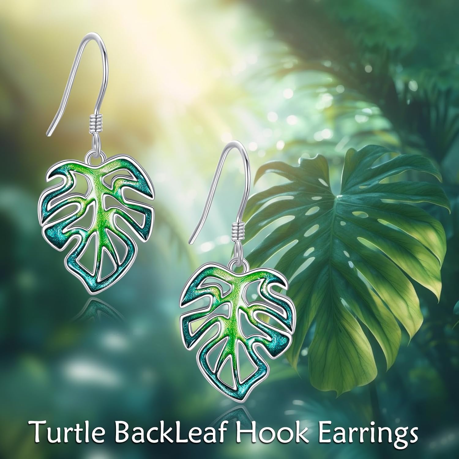 POPLYKE Blue Leaf/Monstera Leaf/Maple Leaf Earrings for Women Sterling Silver Enamel Earrings Leaf Earrings Nature Plant Earrings Leaf Jewelry - Image 6