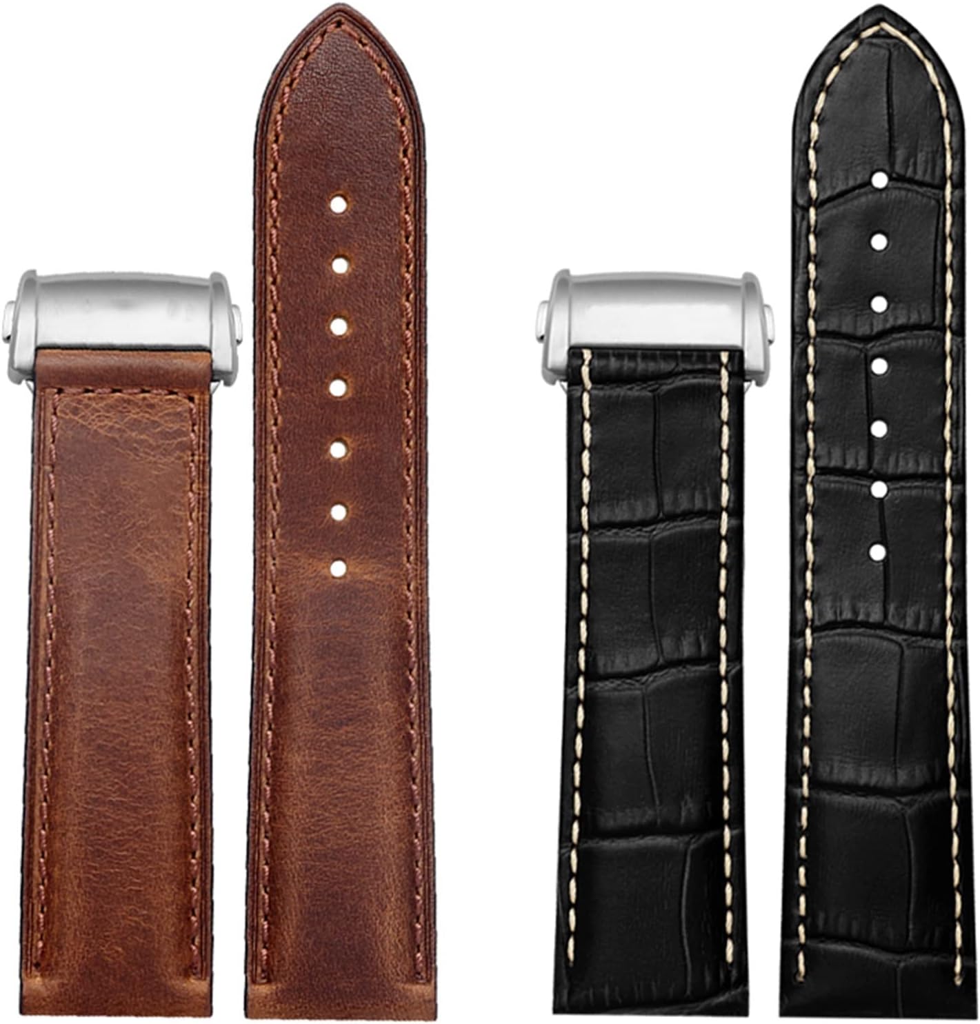 Cowhide Leather 20mm 22mm Strap Folding Buckle For